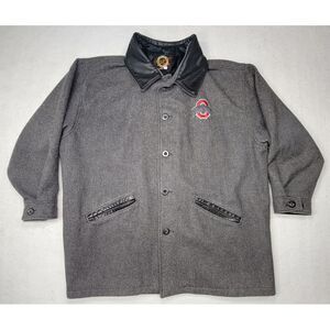 Dehen Jacket‎ Ohio State Mens XL Wool Leather Embroidered Lined Heavy Vintage